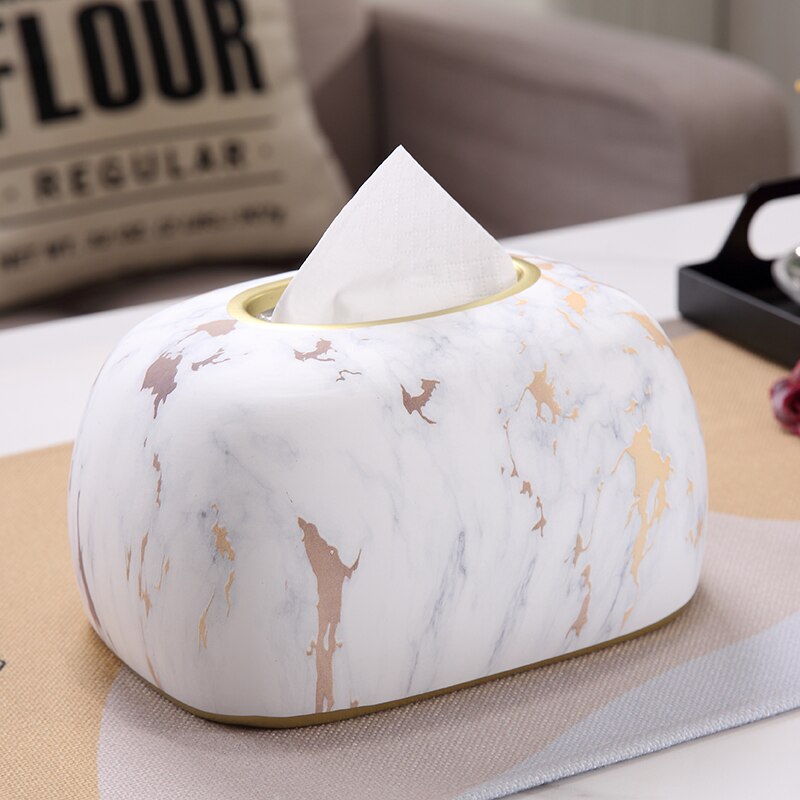 Square Oval Ceramic Tissue Box Desktop Decoration Painted Tissue Storage Box Napkin Holder Paper Towel Tube Storage Organize Box: oval a3