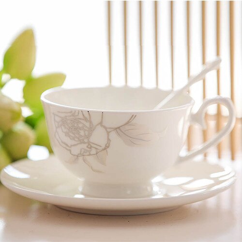 Ethiopische Keramische Kopje Koffie Goud Velg Royal Bone China Leuke Thee Kopjes En Schotel Sets Bloem Moderne Canecas Schotel Sets AC50BD: Style2