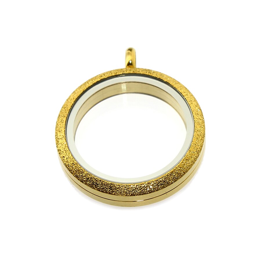 30mm 316L Stainless Steel Twist Screw Locket Pendant Floating Charms Locket Clear Glass Locket DIY Jewelry: frosted gold color