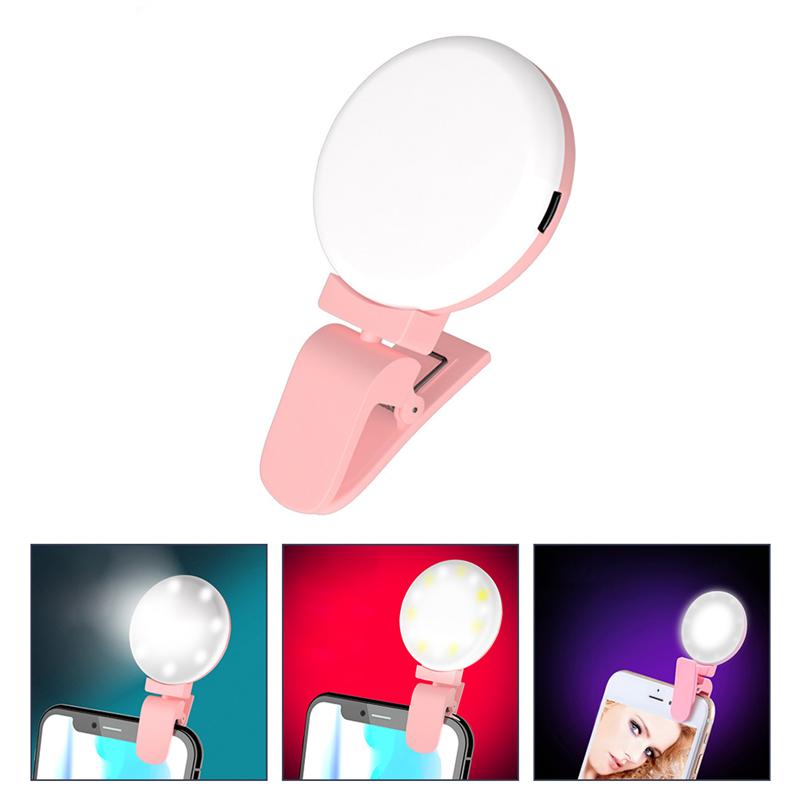 Mini anneau lumineux Selfie Portable, Clip pour téléphone