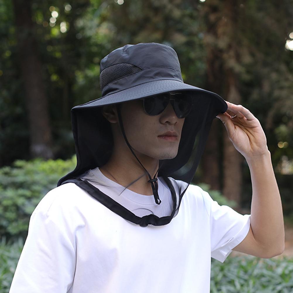 Opvouwbare muggenhoed met verborgen net Mesh Repellent Insect Bee Protection Casual Outdoor Zonnebrandcrème Vismuts Panamahoed