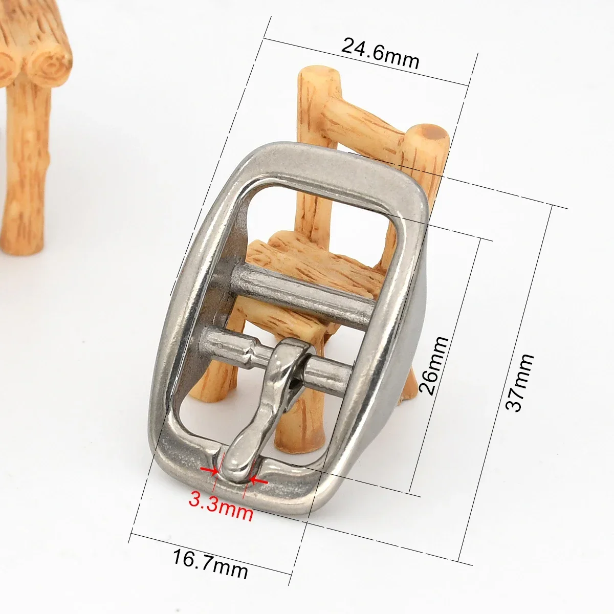Fibbia per cintura in acciaio inossidabile Doppia barra Fibbia ad ardiglione regolabile Parti per cinturini artigianali in pelle Tri-scivolare Accessori per imbracatura per cavezza per cavalli: Ottone antico