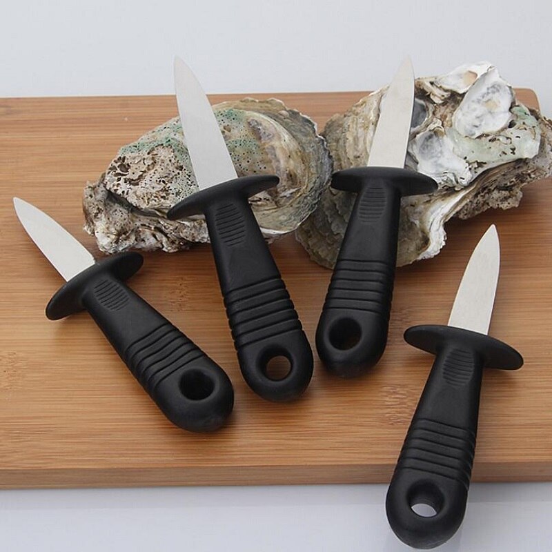 Stainless Steel Oyster knife Open Scallop Shell Tool Wood-handle Sharp Incisive Oyster Shucking Knives Short knife Seafood knife