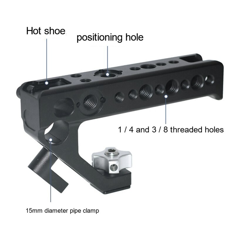 Punho superior da sapata quente do punho punho do queijo da sapata com adaptador projetado anti-fora da sapata + 15mm haste braçadeira dslr câmera