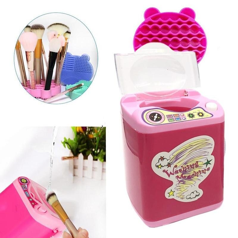 1 sztuk elektryczna pralka zabawka mechaniczna pralka elektryczna słodka zabawka pędzel kosmetyczny robić pudru ptyś podkładka uroda czyszczenie nowe narzędzie