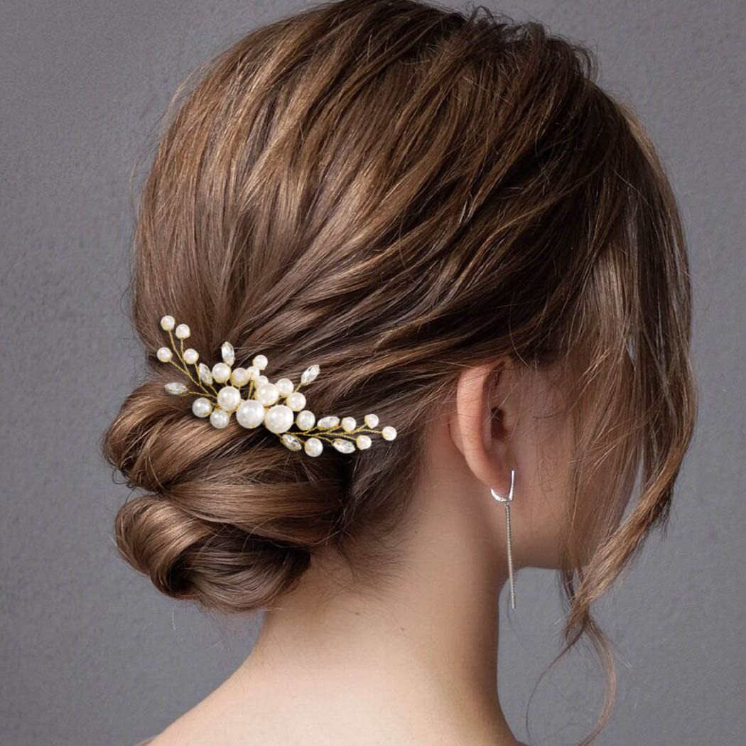 Peineta de aleación de perlas para boda, joyería para niñas, horquilla hecha a mano, Tiaras nupciales, accesorio para el cabello de boda, de joyería