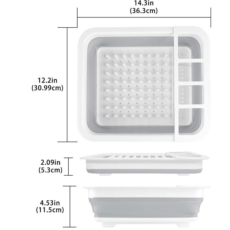 Collapsible Dish Drying Rack Portable Dinnerware Organizer for Kitchen Storage Counter RV Campers