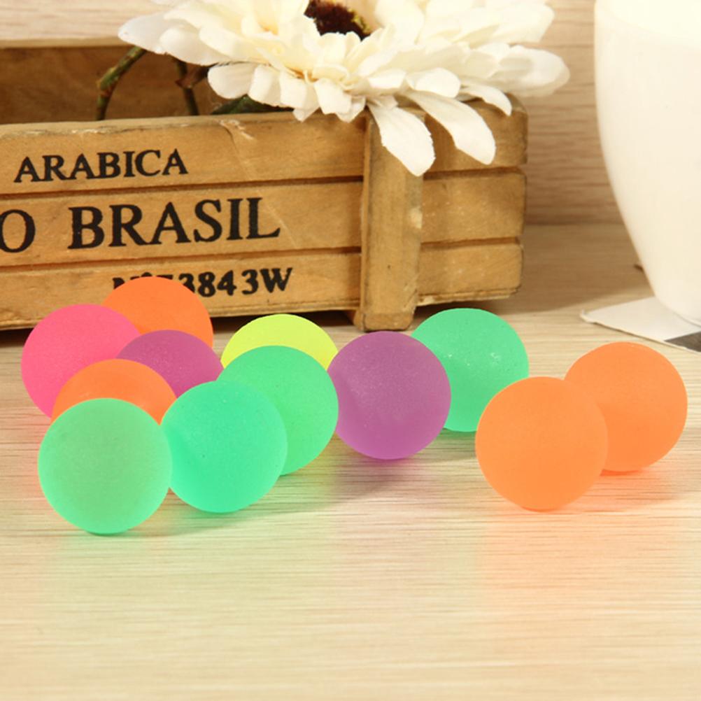 10Pcs 32MM Toy Balls Multi-color Luminous High Bounce Ball Glow in the Dark Noctilucent Ball Color Random