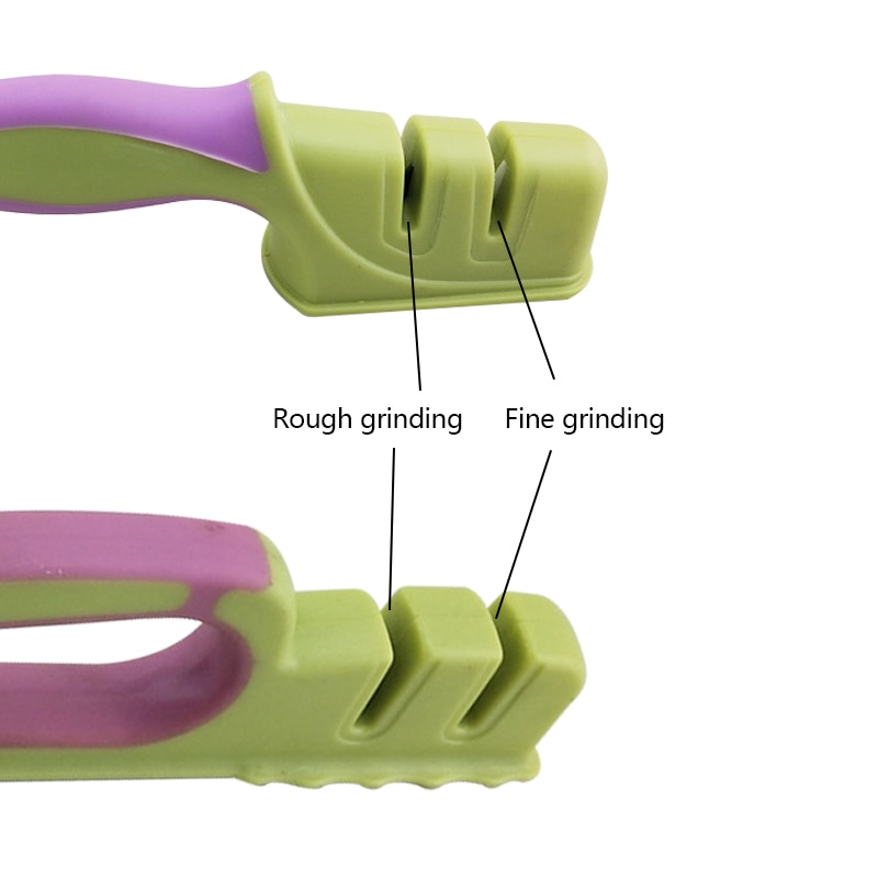 Non-slip Tungsten Knife Sharpener Kitchen Knife Sharpening Tool Knife Green/Purple 1pc