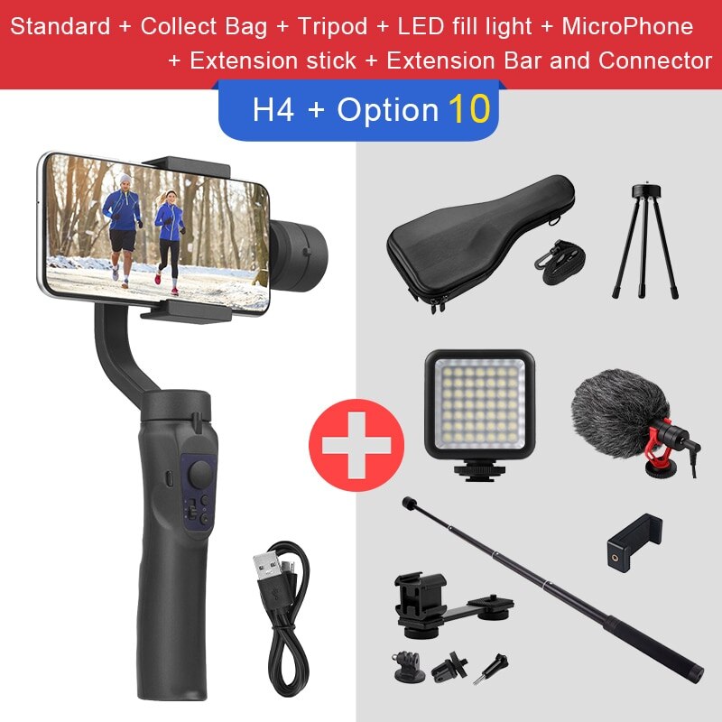EKEN H4 3 Axis Handheld Stabilizer Cellphone Video Record Smartphone Gimbal For Action Camera phone