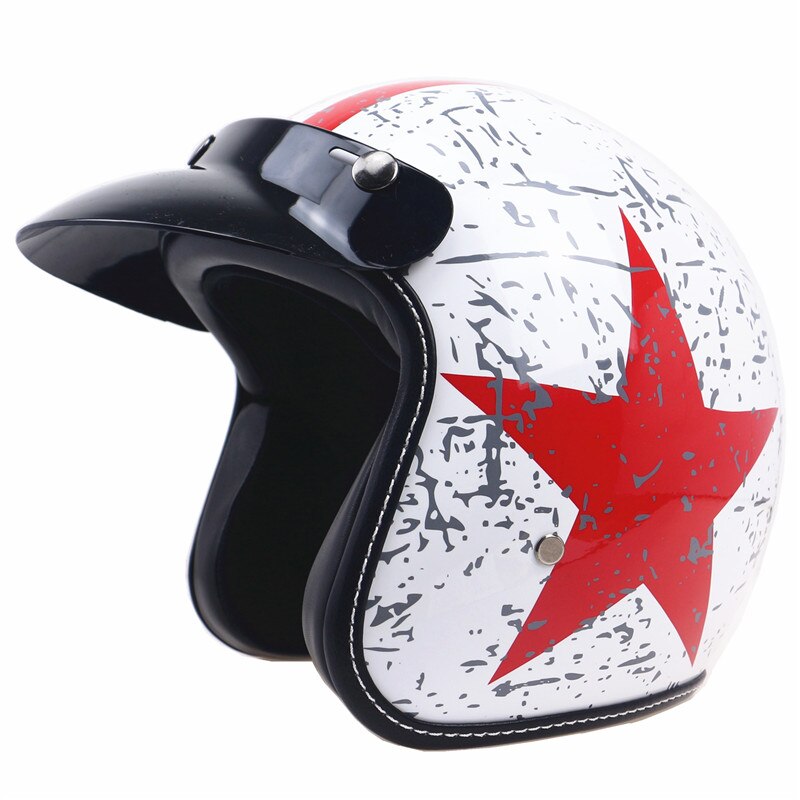 Zr052 serier ekstra letvægts motorcykelhjelm dot godkendt low profile open face helemt vintage hjelm: 3 / Xl