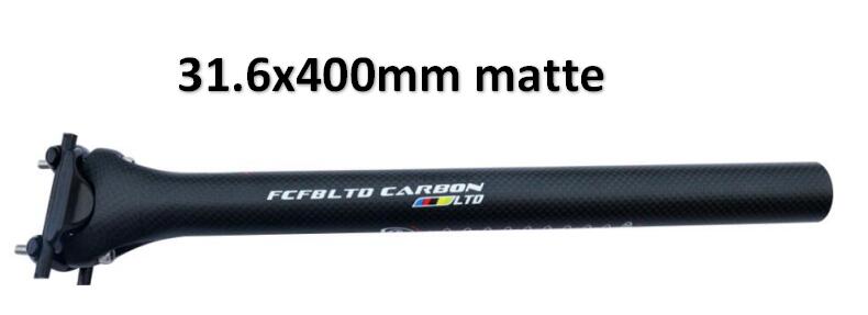 Fcfb ltd carbon sadelpind mountain mtb landevejscykel mat carbon cykel saddelpinde 0 offset mtb dele 27.2/30.8/31.6*350/400mm: 31.6 x 400mm