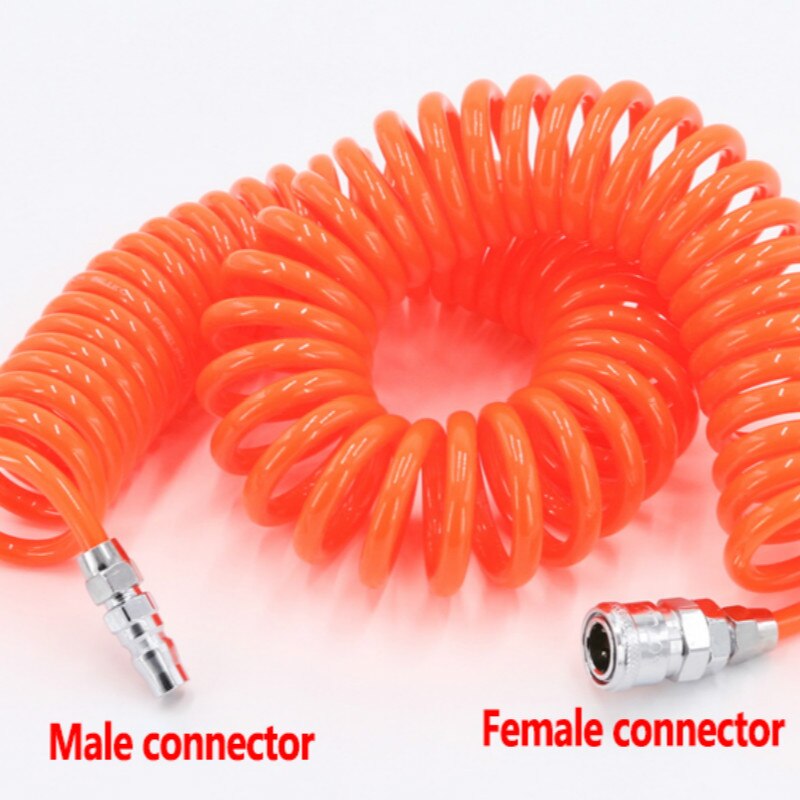 PU spring air pipe air compressor gas line pneumatic high pressure telescopic hose spiral air pipe steam pipe with joint