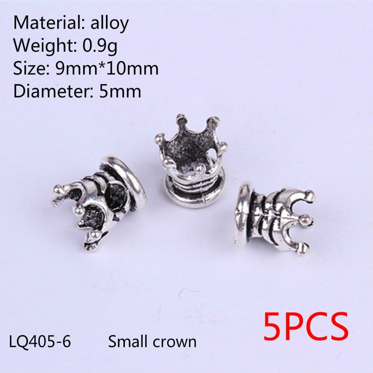 5Pcs Retro Zilver Metaal Haar Vlecht Dread Dreadlock Baard Kralen Ringen Buis Appro 6Mm Binnenste Gat Sieraden Maat 11*9Mm 14 Stijl: NO.9