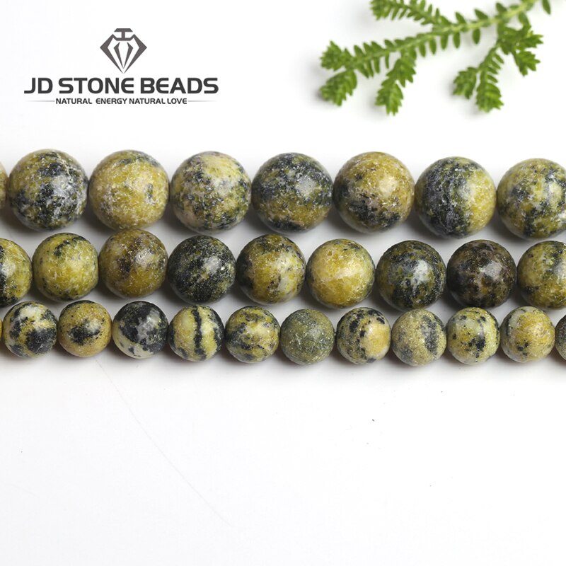 JD Stone Beads Natural Yellow Grass Turquoises Semi-Finished Handmade Bracelet Beads Accessory For Jewelry making: 8mm48pcs beads