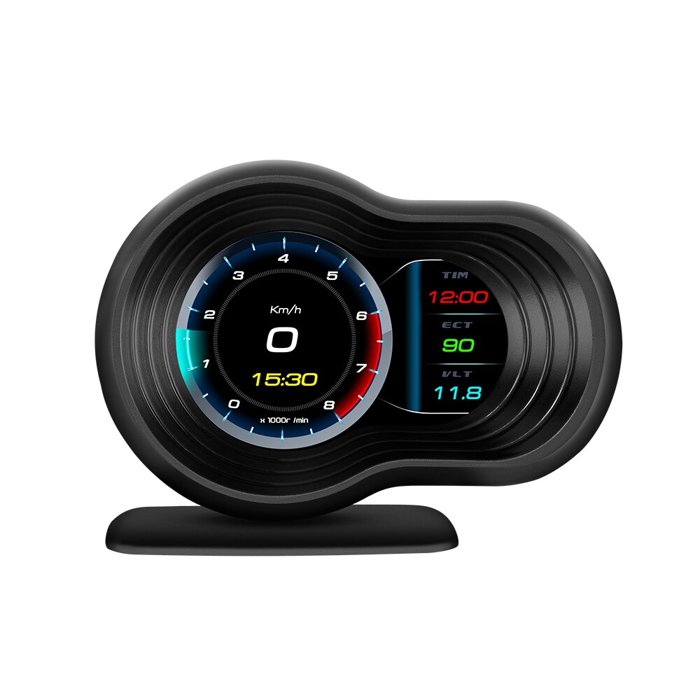 Car HUD OBD2 Auto on-board Computer Speed Monitoring with Acceleration Turbo Alarm Head Up Display Digital GuageWater&amp;Oiltemp