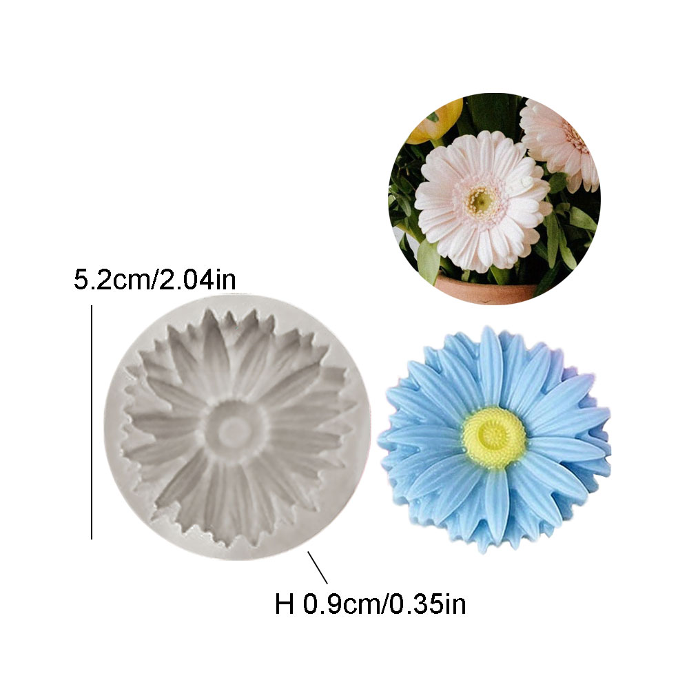 Molde de vela perfumada de silicona con forma de Margarita, vela de girasol, molde artesanal de resina para decoración de coche DIY, de pegamento de goteo de crisantemo hechos a mano: Amarillo claro