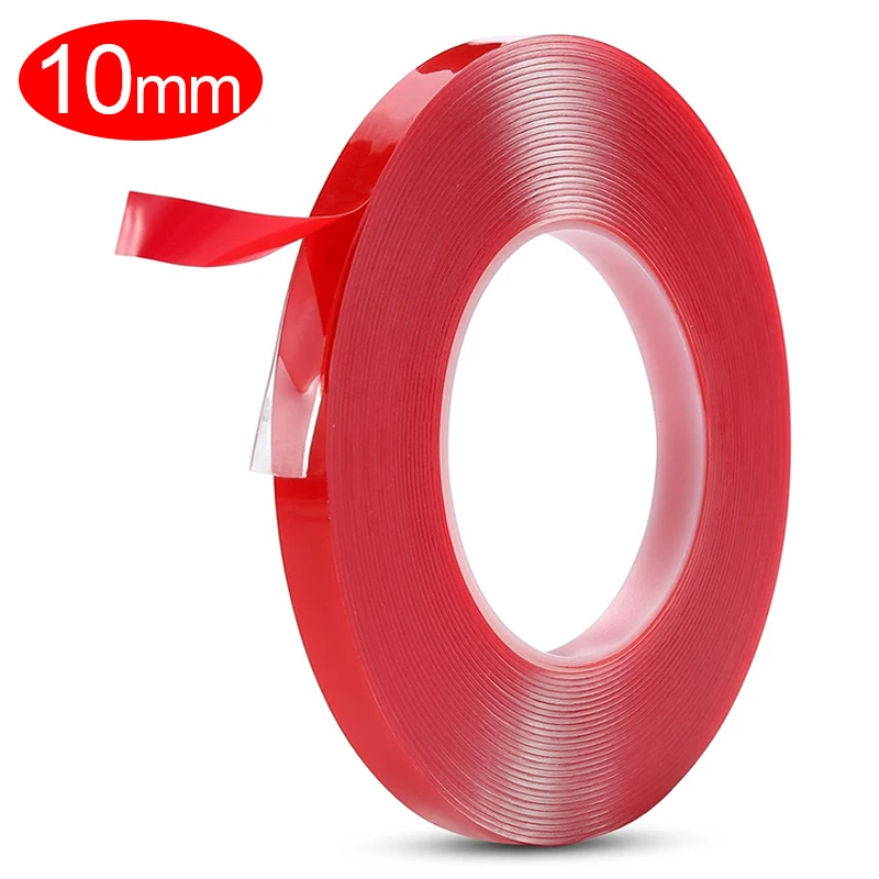 Cinta de doble cara Ultra fuerte de 6/3M, espuma acrílica transparente, cintas adhesivas sin rastro, pegatinas fijas de pared impermeables reutilizables: Marrón / 12 meses