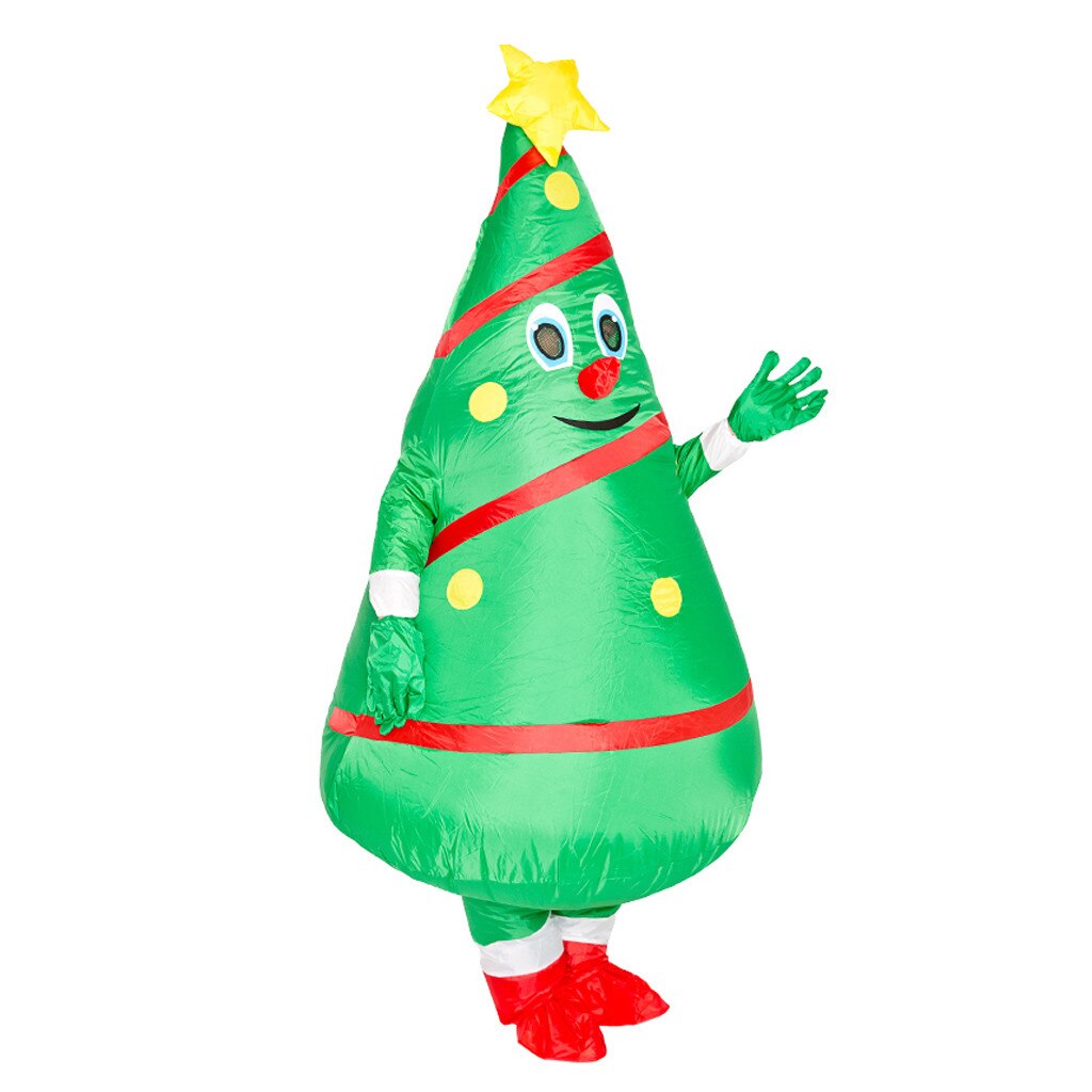 Unisex Inflatable Costume Adult Christmas Tree Costume Cosplay Inflatable Dress Funny Festive Suit Green Costumes Suit