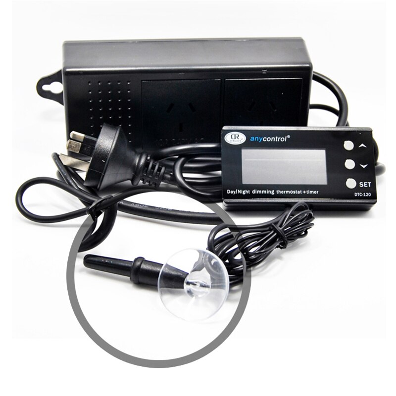 Digital termostat temperaturkontroll akvarie akvarium pid vanntett sensor timer kontroller dtc -120 med stikkontakt