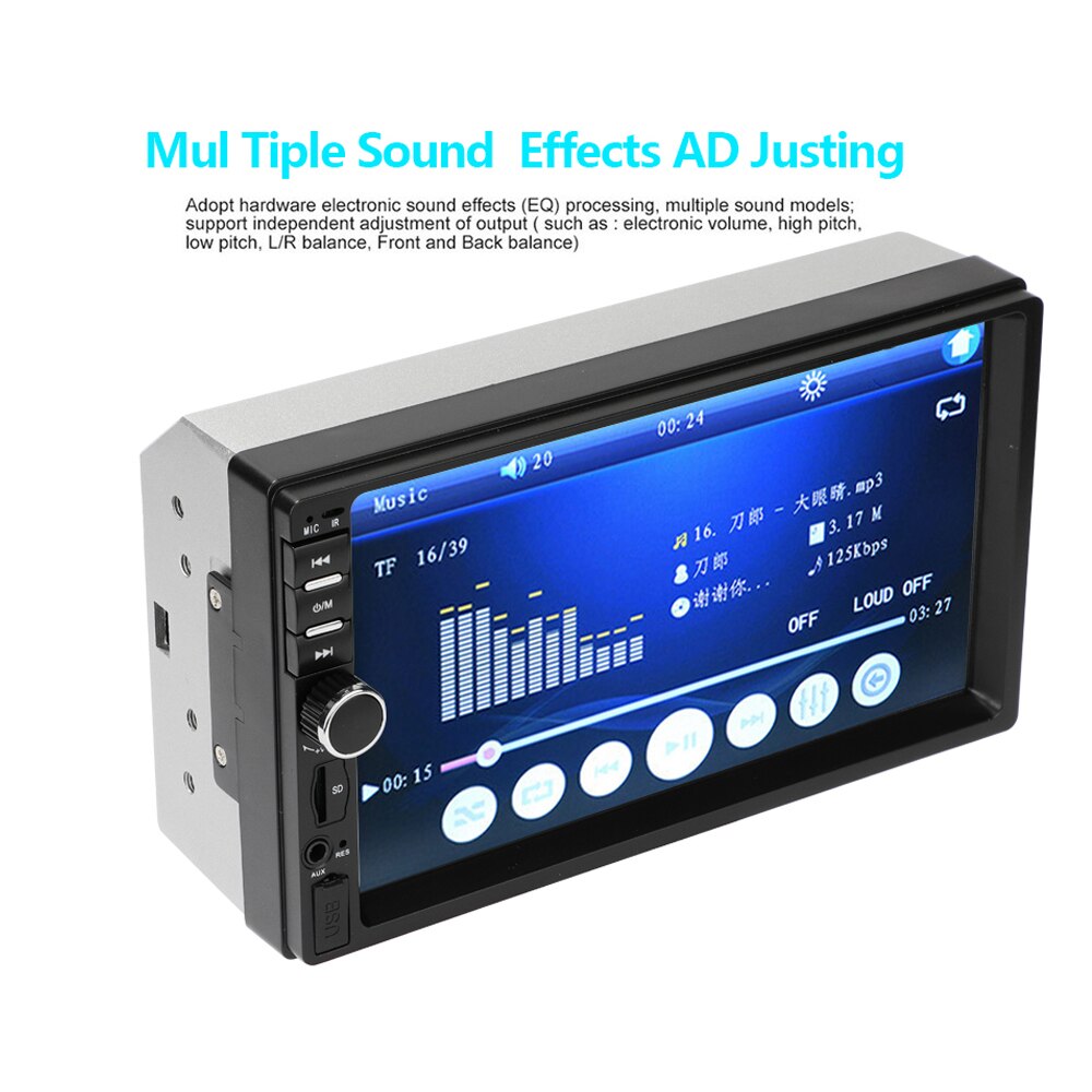 2 Din Stereo Receiver 2din Car Radio Autoradio 7" Hd Touched Screen 12v Car Stereo Player Bt + Remote Control 7010B / 7018B