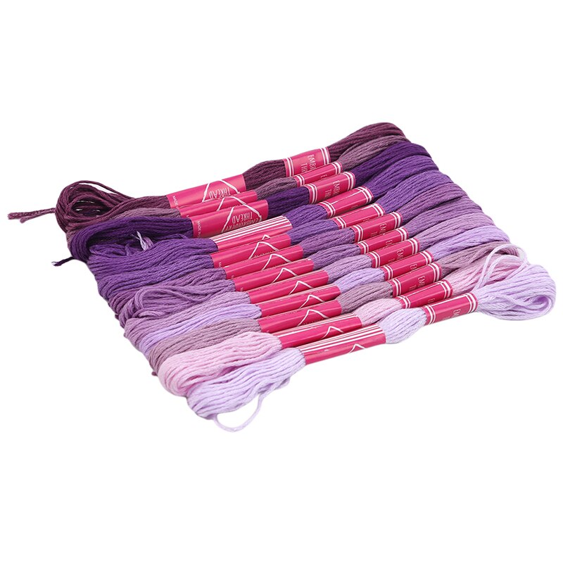 Cross Stitch Thread Unique Style Embroidery Thread Diy Hand-Sewn Strand Process Gradient Embroidery Thread: purple