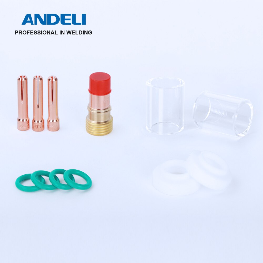ANDELI-Kit de accesorios para soplete de soldadura, Kit de accesorios para soplete de soldadura, copa de vidrio Pyrex, cuerpo de pinza, junta de junta tórica, copa para soplete Tig Weding, Serie WP