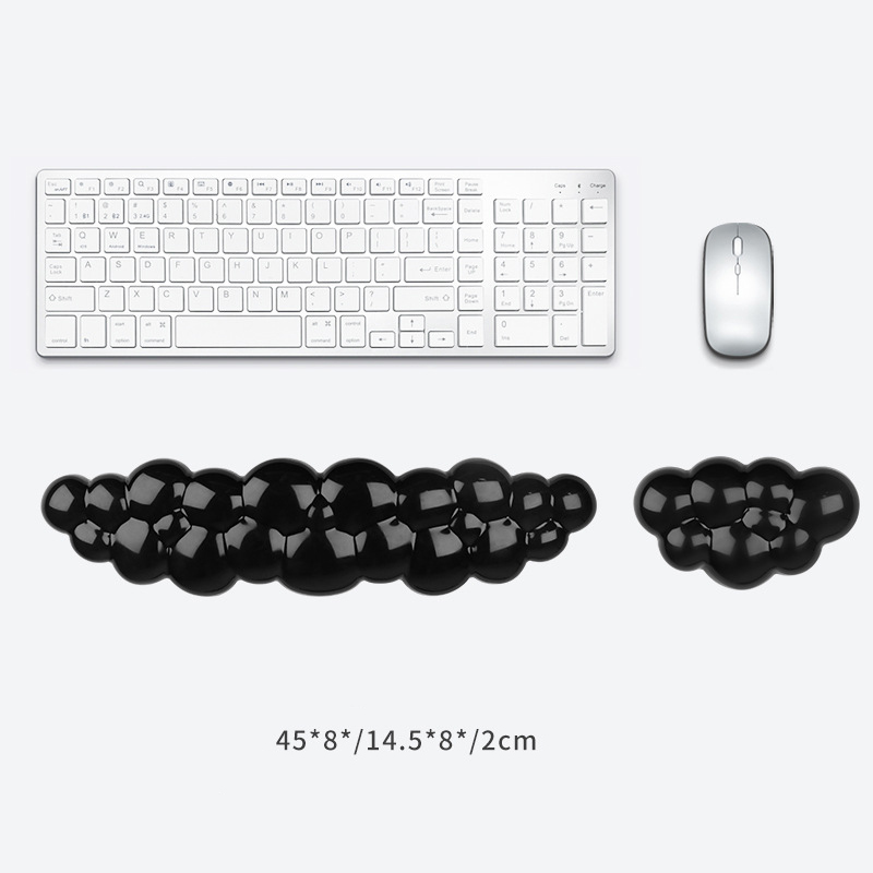Ergonomische Siliconen Gel Polssteun Set voor Toetsenbord & Muis - Compatibel met 60%/68%/75% Toetsenborden: Wit