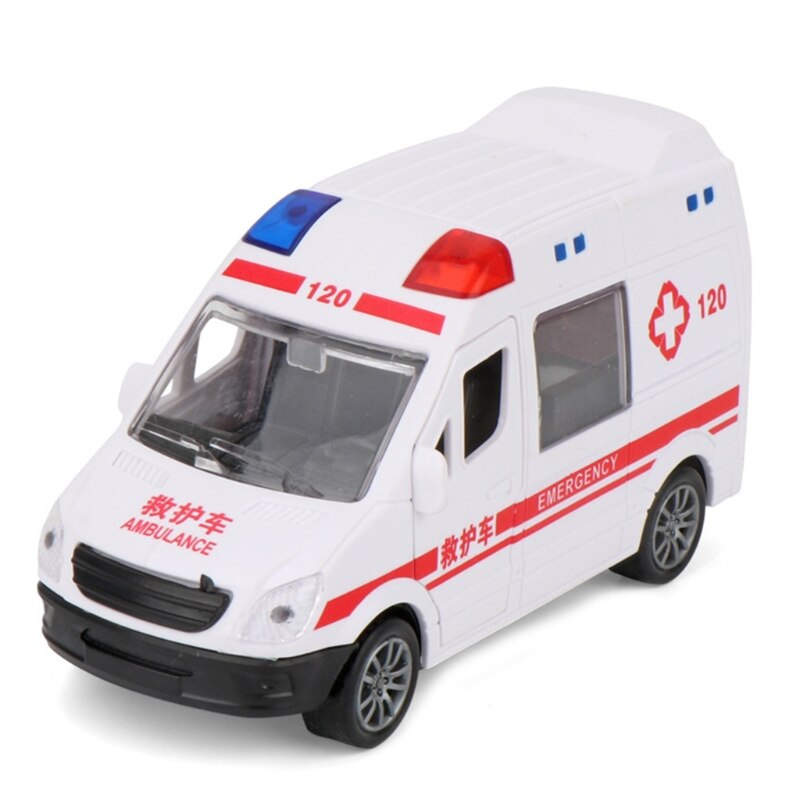 A2UB Geen Voeding Fire Auto Interactieve Ambulance Auto Wind-Up Plastic Wrijving Speelgoed Inertie Speelgoed Set Deuren Kan open: B