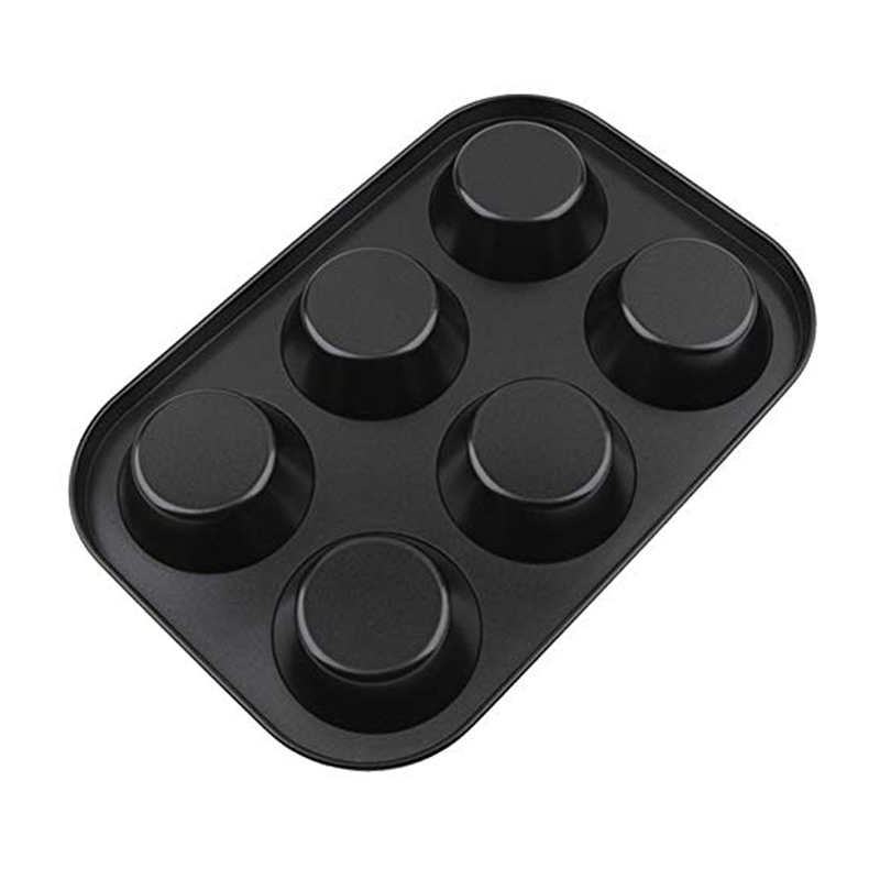 Molde quadrado do queque, Muffin Pan, Panela de aço carbono, Bakeware antiaderente, 657, 6 12 xícaras