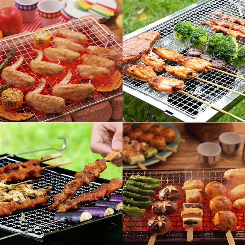 Stainless Steel Squares Holes Grill Barbecue Wire Mesh Multi-Purpose BBQ Grid Cooking Baking Rack Barbecue Grill