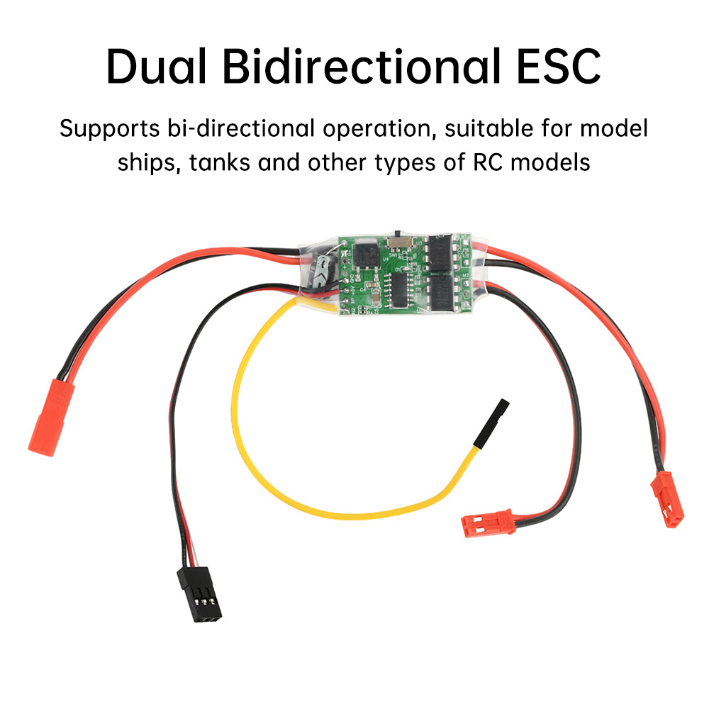 Dual bidirectional ESC brushed ESC module speed controller for RC model boats tanks tracked vehicles 2S 3S lithium battery 5A