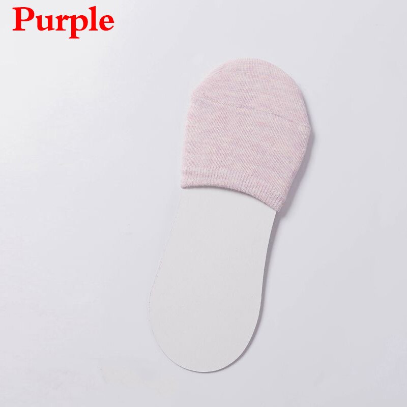 Women Simple Solid Sock Slippers Half Grip Foot Toe Socks Summer Thin Invisible Socks Feet Women's Socking Female: Purple