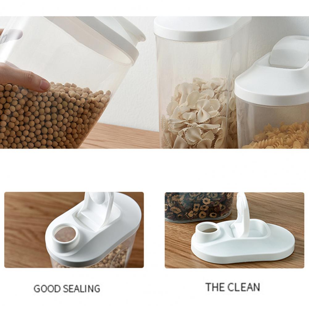 Portable Durable Storage Box Food-grade Space-saving PP Airtight Cereal Container Storage Boxs for Dried Grains Kitchen Supplies