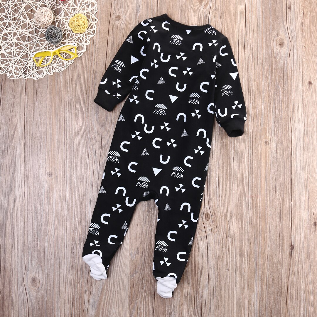 Cartoon Print Long Sleeve Zipper Up Baby Sleeper For Boys Autumn Spring