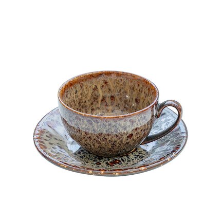 250ml keramiska lattemuggar kaffekoppar ugnsbyte porslinskopp och fat stjärnhimmel koppar frukost mjölk drickskopp: E