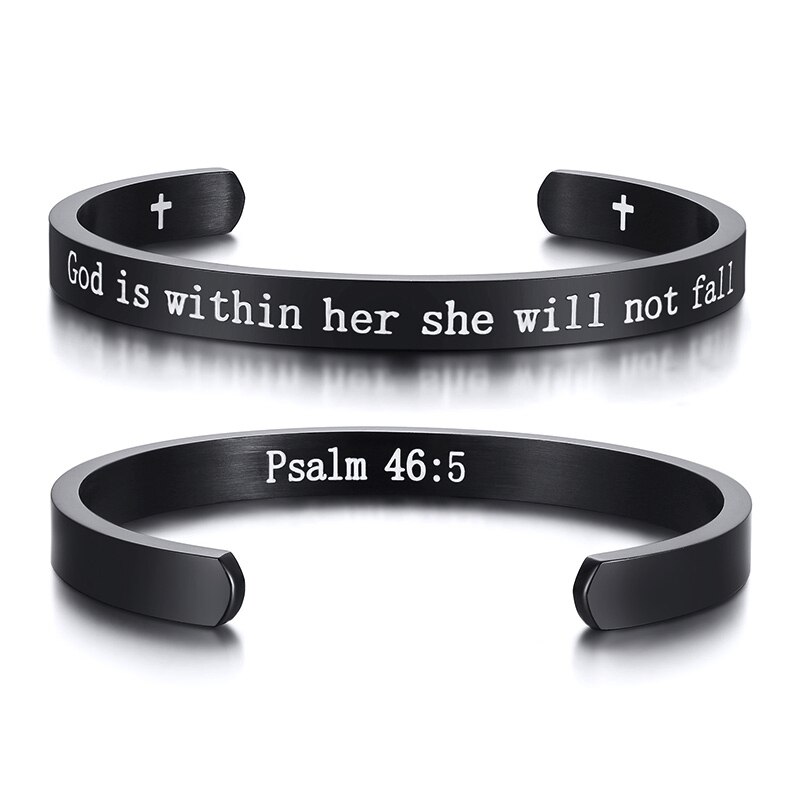 Jean 3:16 verset de la Bible Bracelet chrétiens pour hommes femmes étude de la Bible bijoux religieux pour dieu tant aimé le monde 56MM: 384B-5