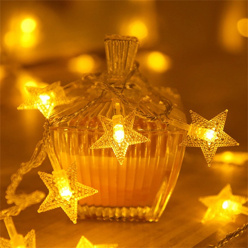 Stern-Lichterkette, USB/batteriebetrieben, LED-Lichterkette, Weihnachtslicht für Party, Hochzeit, Girlande, Weihnachtsbaumdekoration im Freien