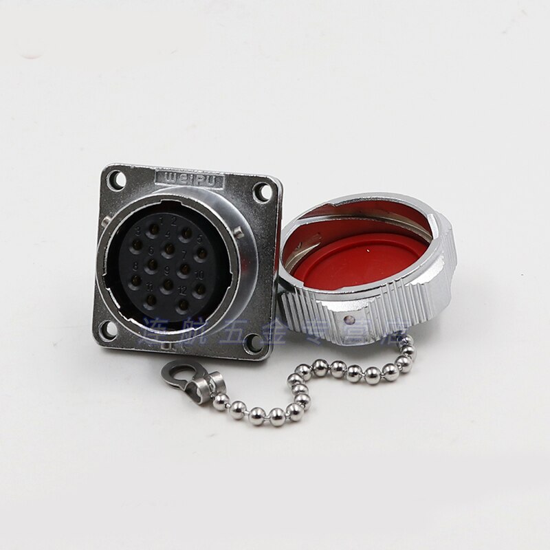 WY24 TI+Z M24 Waterproof Connector Male Female 2 3 4 9 10 12 19 Pin Aviation Plug Socket Solderding Terminal Adapter Panel Mount: 12 Pin Socket