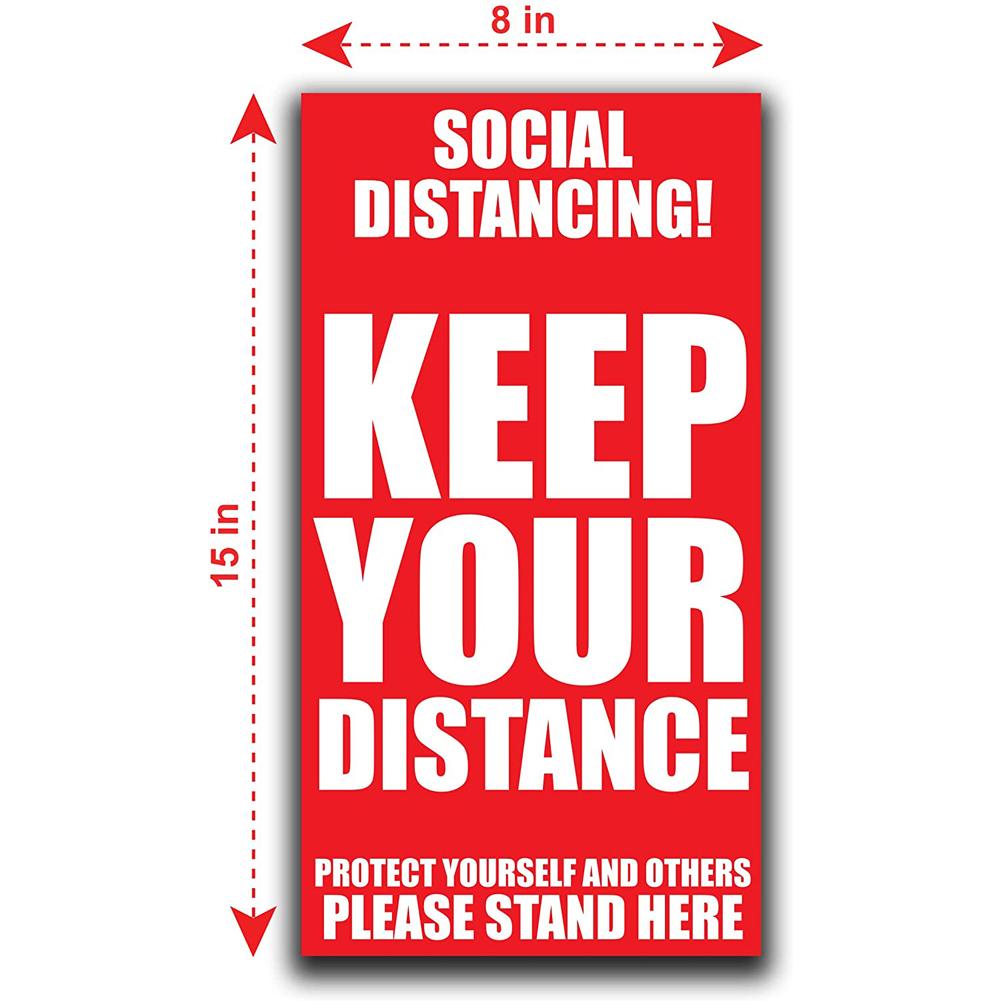 Social Distancing Floor Sticker Decal Safety Floor Sign Floor Adhesive Sticker For Maintaining Distance Keep Your Distance Stick