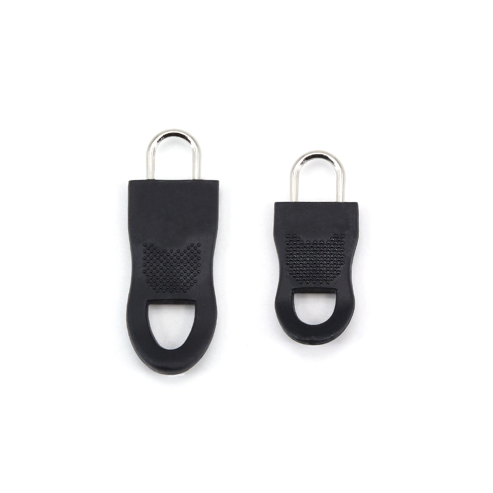 Universal replacement zipper pull head repair kit clothing zipper travel bag luggage backpack zipper pull head holder: AB 2pcs