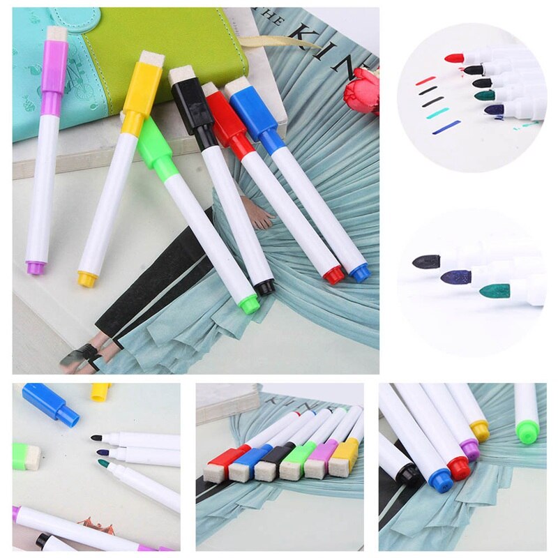 2 stuks/set merk magnetische whiteboard stiften uitwisbare whiteboard markers magneet ingebouwde gum kantoor schoolbenodigdheden