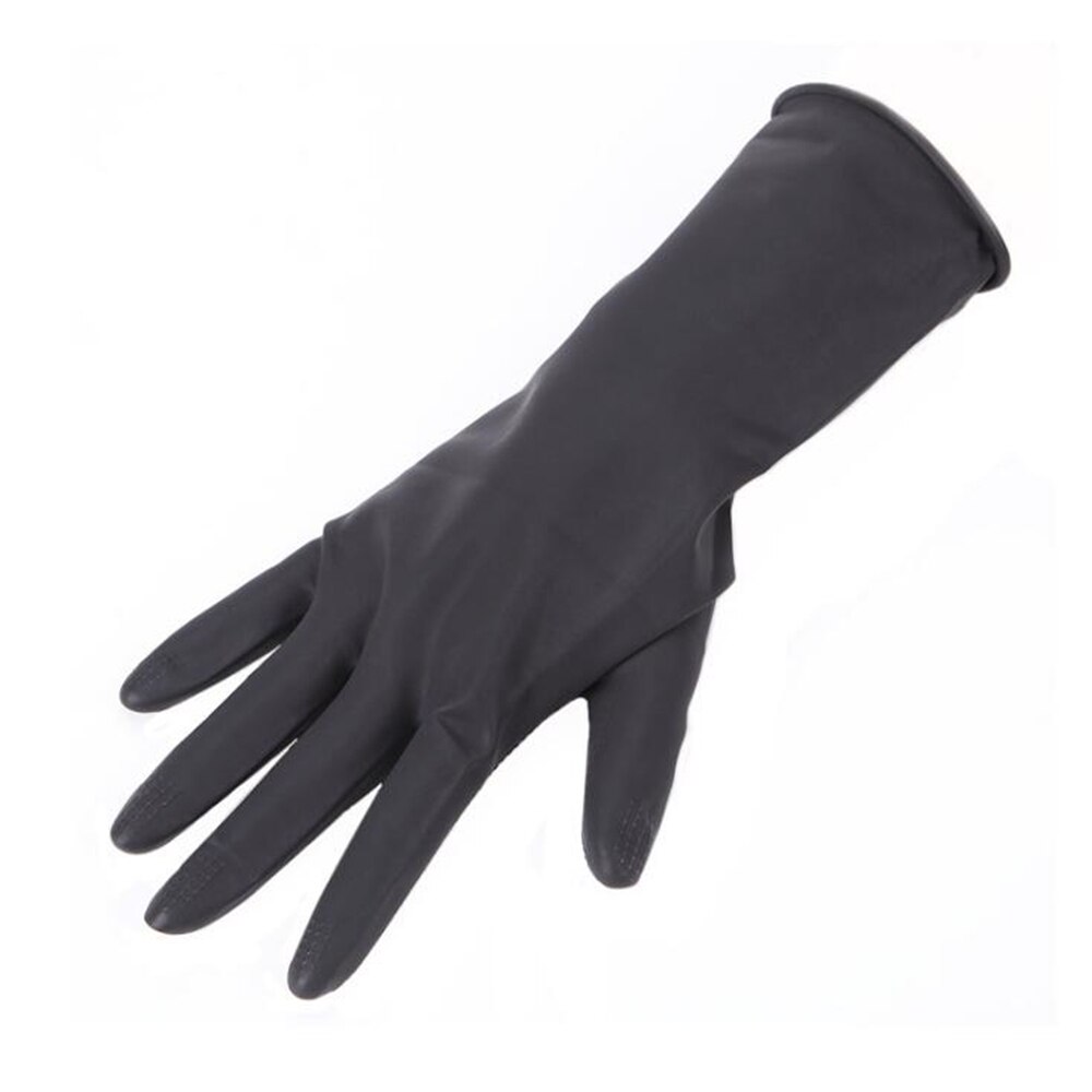 1 Paar Kappers Handschoenen Salon Kapper Dikkere Rubberen Handschoenen Herbruikbare Haar Verven Coloring Handschoenen Zwarte Handschoen Hair Styling Tools