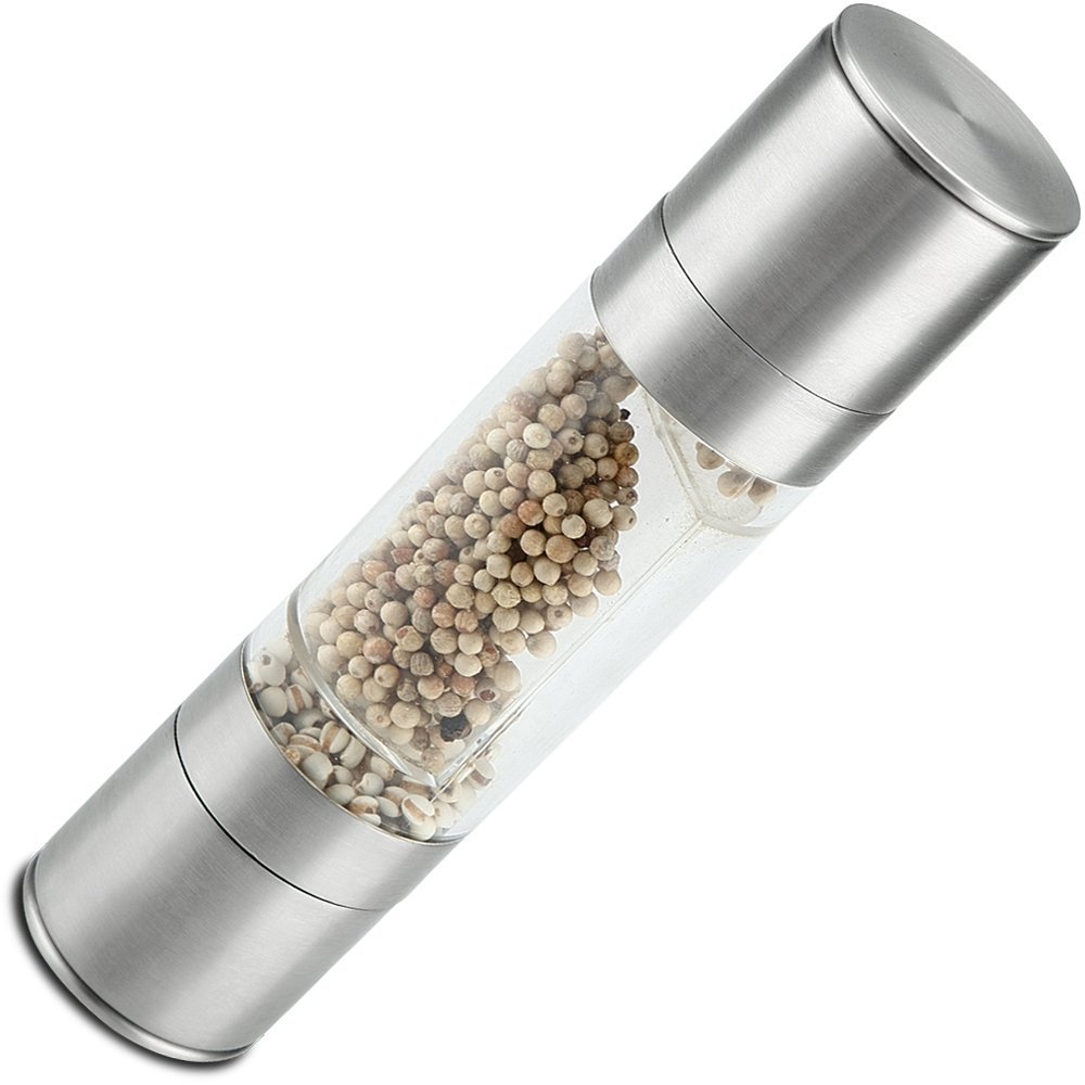 Zout &amp; Pepermolen Set-2 in 1 Combo Rvs Molen-Dual Action Verstelbare Tool Gebouwd om (326)