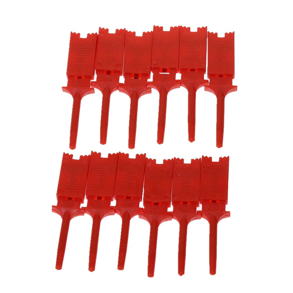 12X SMD IC Test Hook Clip Grabbers Test Probe Logic analyzer klem: Rood