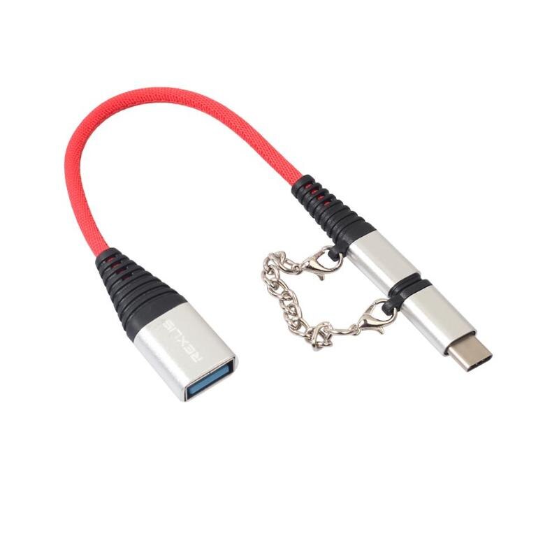 Kabel Adapter OTG ALLOYSEED 2 w 1 USB-C Męski + Micro USB Męski do USB 2.0 Żeński: Szary