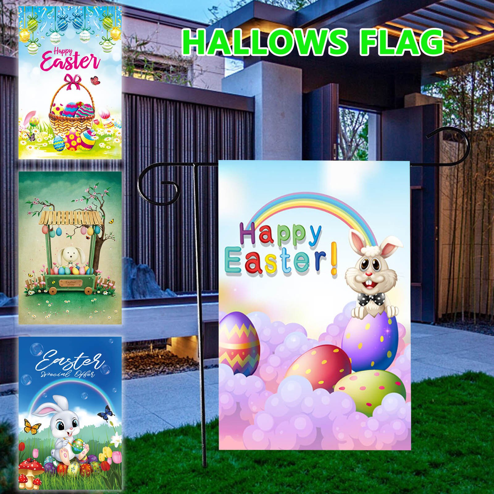 Garden Decoration Easter Banner Flag Happy Easter Decoration Banner Home Decoration Outdoor House Flag Accessories