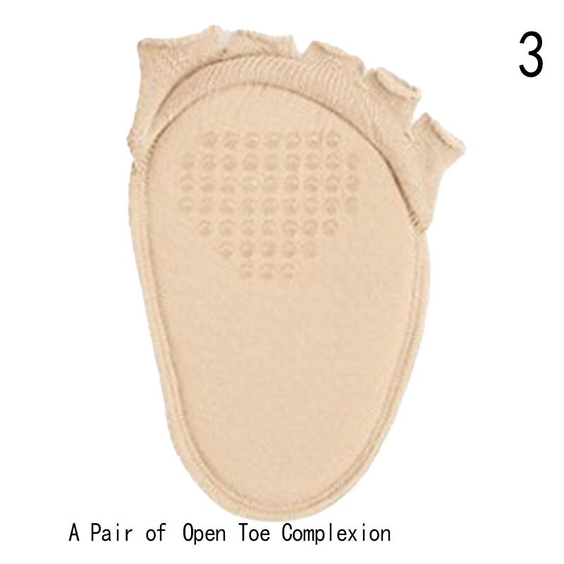 Separador de dedos de media palma, antideslizante, absorbente de sudor, plantillas elásticas, calcetines de cinco dedos, almohadillas de juanete, Hallux Valgus: Caqui oscuro