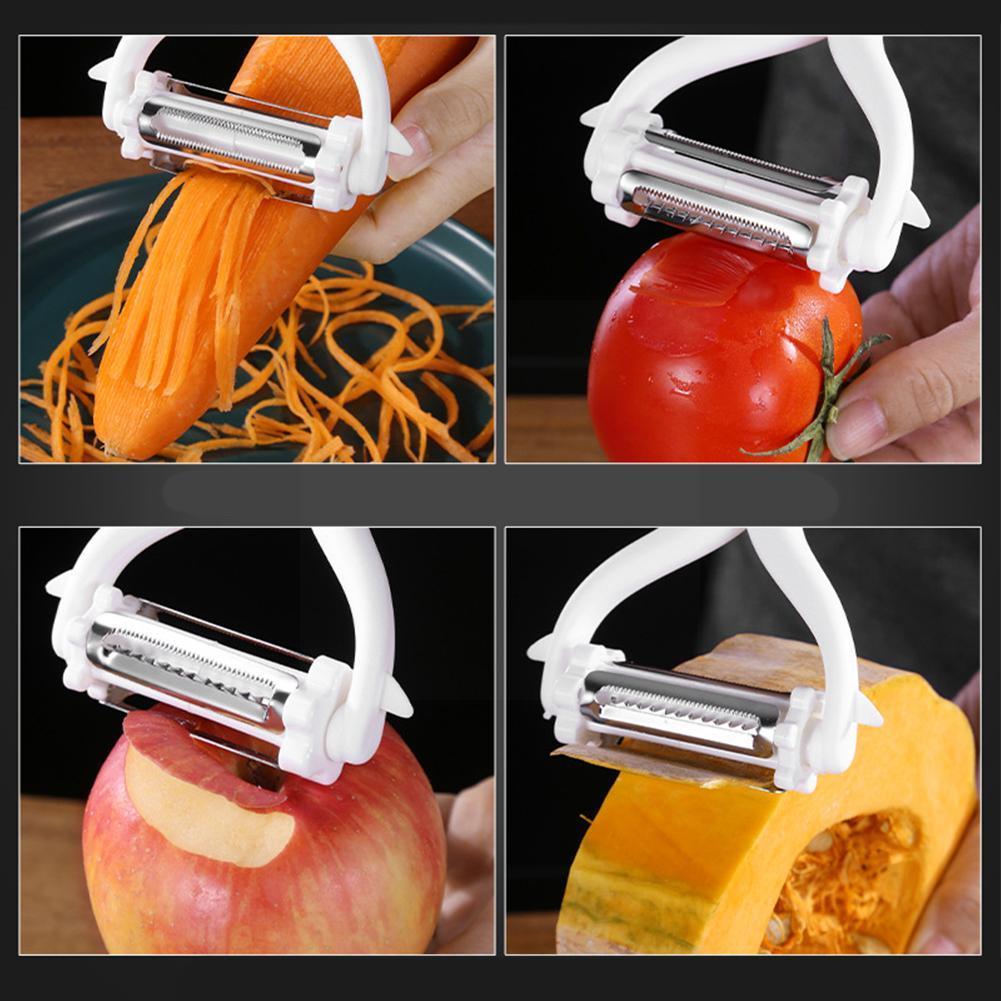 Couteau éplucheur multifonctions en acier, couteau à légumes, une cuisine trois-en crevettes, rasage zeste, pomme de terre fruits outil K5M4