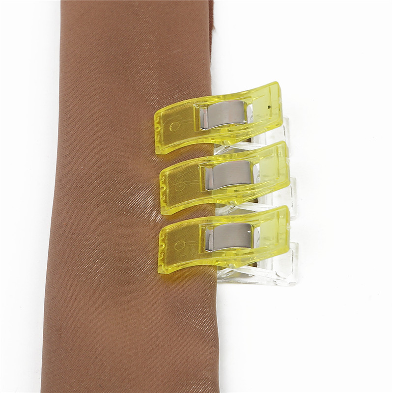10 Uds. Pinzas de revestimiento para suelo Multicolor de plástico, pinzas de tela, herramientas de costura de retales y dobladillo, accesorios de costura: Yellow